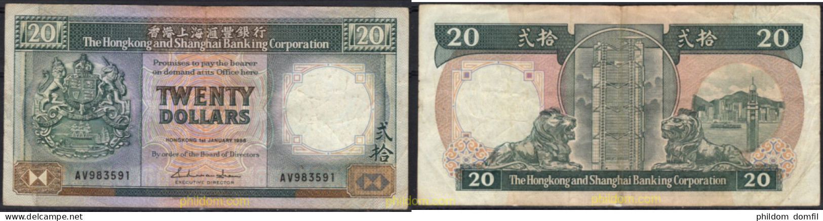 4377 HONG KONG 1988 HONG KONG 20 DOLLARS 1988 - Hongkong