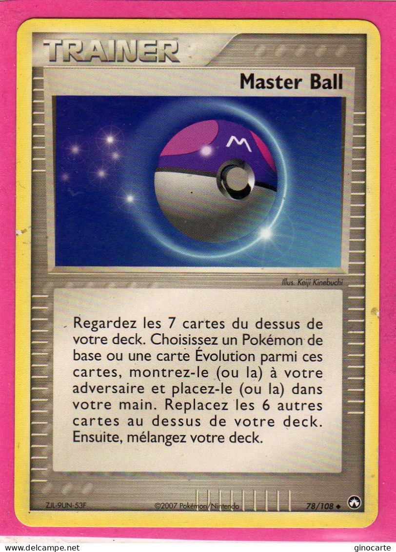 Carte Pokemon 2007 Ex Gardien Du Pouvoir 78/108 Master Ball Neuve - Ex