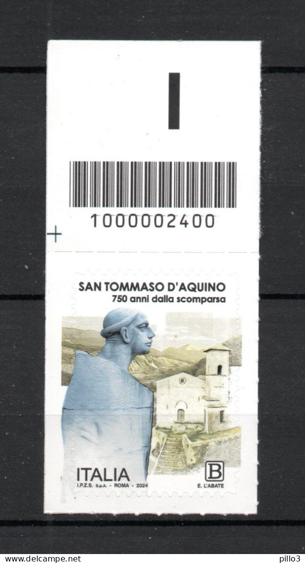 ITALIA :   San  TOMMASO  D'Aquino - C/Barre  N° 2400  MNH** Del  7.03.2024 - Code-barres