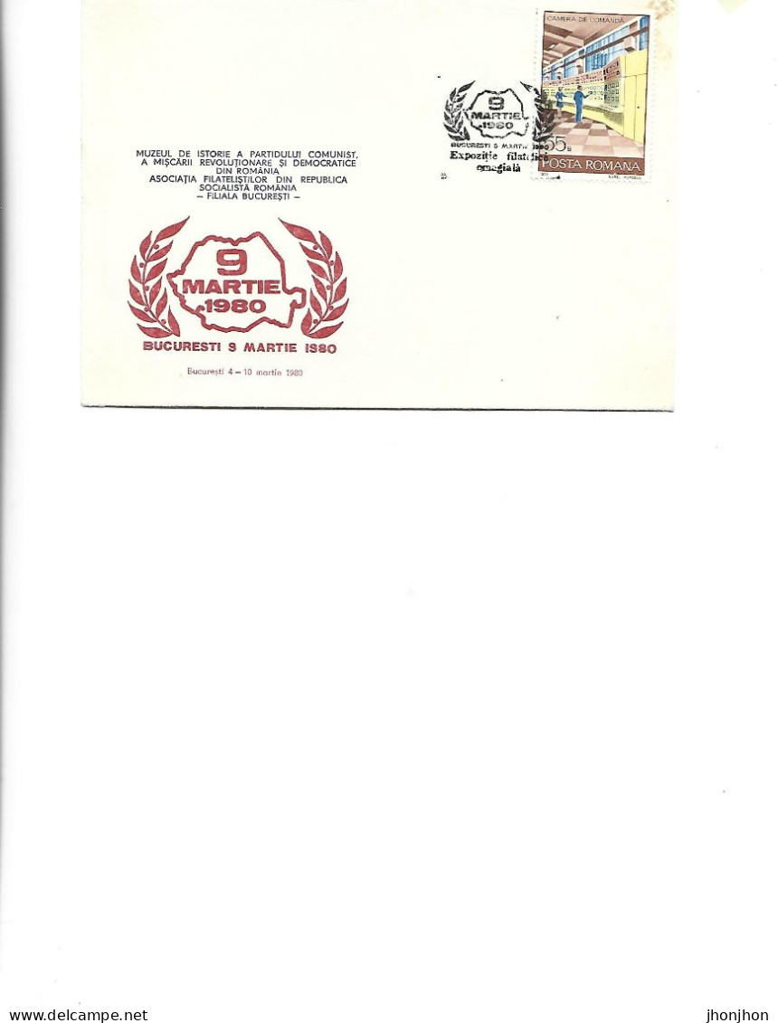 Romania  - Occasional Envelope 1979  Iasi -   Tribute Philatelic Exhibition 09.03.1980 Bucharest - Lettres & Documents