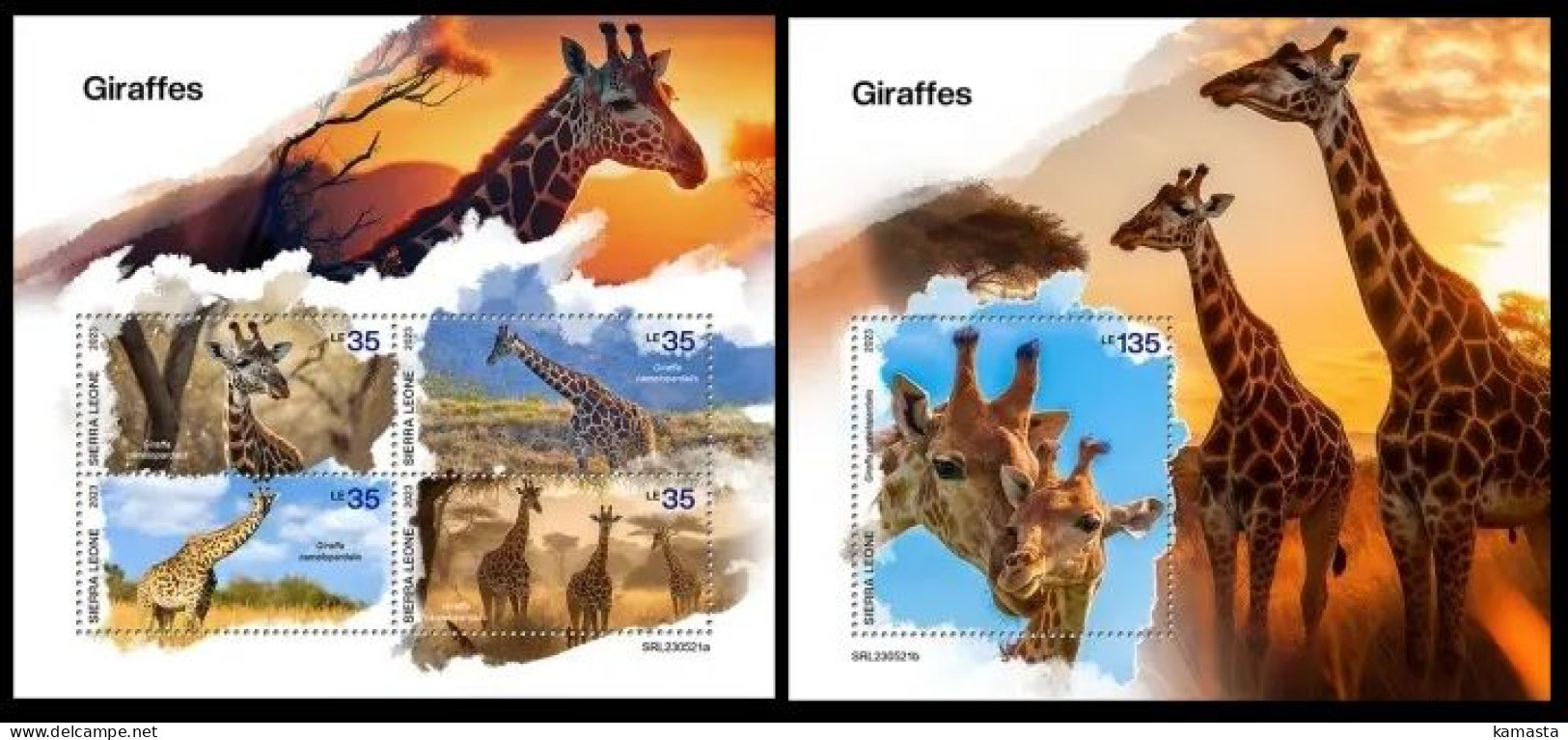 Sierra Leone 2023 Giraffes. (521) OFFICIAL ISSUE - Girafes