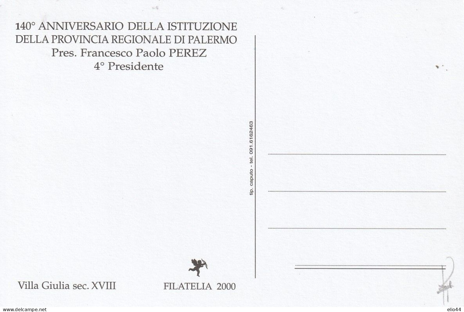 Eventi  Manifestazioni - Palermo 2001 - 1861-2001 - 140° Anniversario Della Provincia Di Palermo - - Manifestations