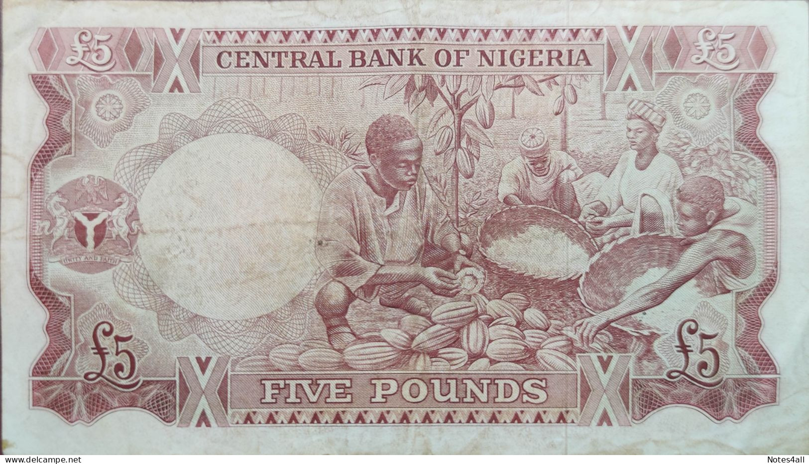 NIGERIA 5 POUNDS 1968 P-13a VF++ SERIES 35  554422 - Nigeria