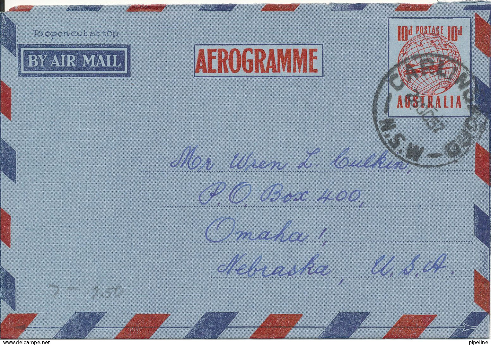 Australia Aerogramme Sent To USA Carlingford 28-10-1957 - Aerogramme
