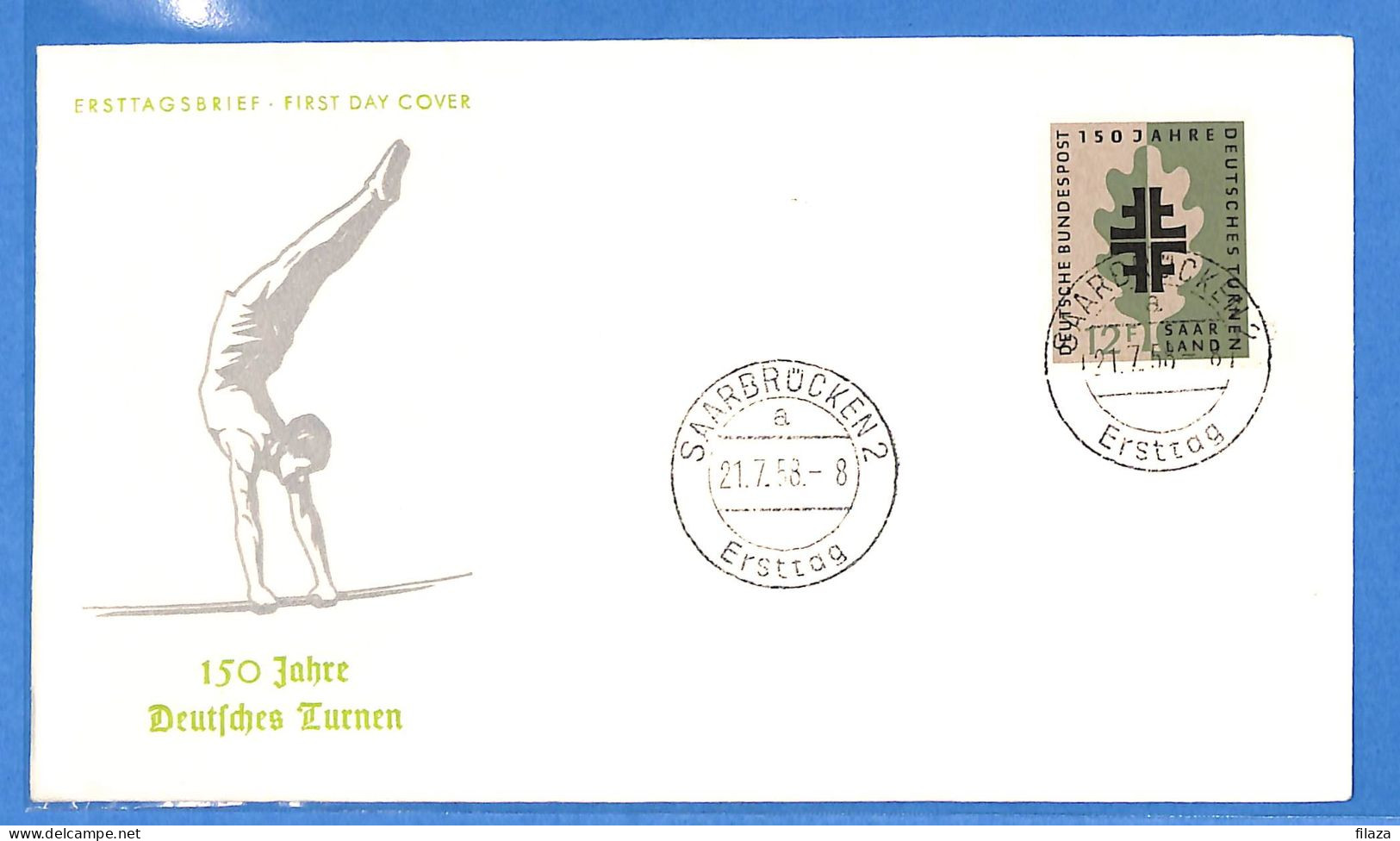 Saar - 1958 - Lettre FDC De Saarbrücken - G30629 - Briefe U. Dokumente