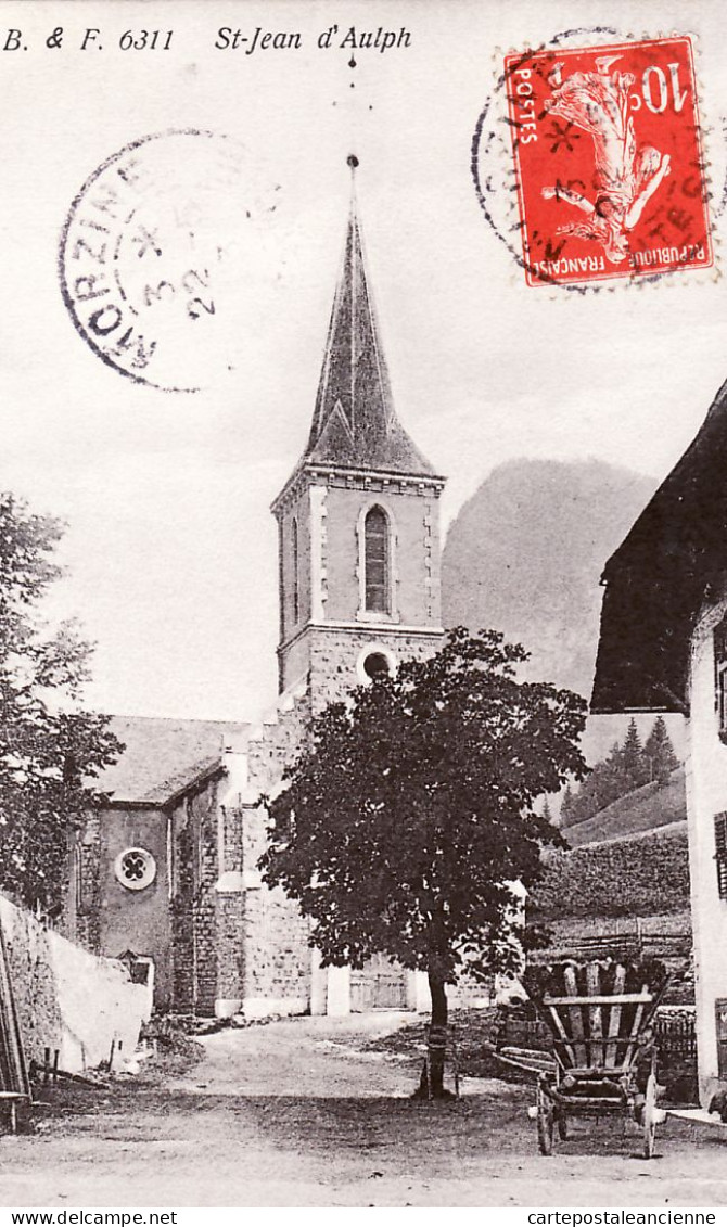 20948 / ♥️ ⭐ ◉SAINT JEAN AULPH 74-Haute Savoie Aulps Place Eglise  Village Morzine 1913 à RICHARD Essert Pierre-BRIQUET - Saint-Jean-d'Aulps