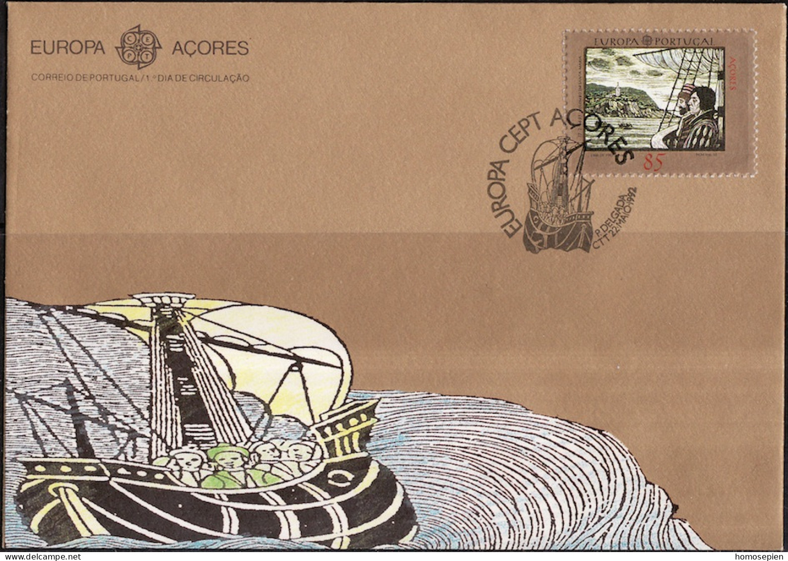 Europa CEPT 1992 Açores - Azores - Azoren - Portugal FDC Y&T N°415 - Michel N°425 - 85e EUROPA - 1992