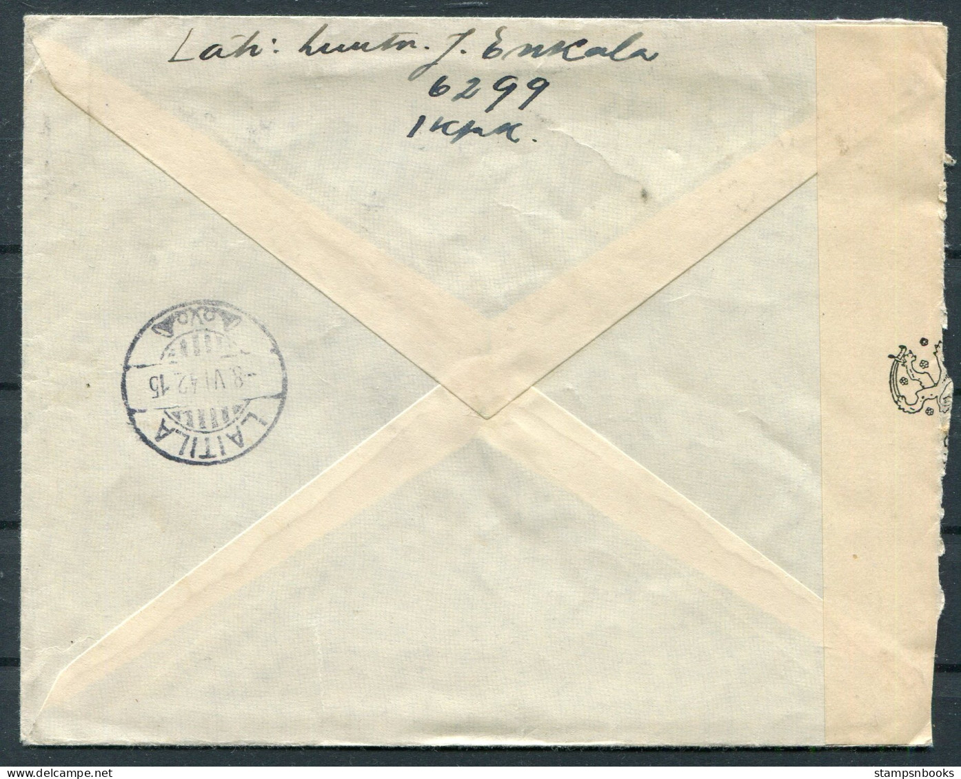 1942 Finland Kenttapostia Fieldpost Censor Cover - Covers & Documents