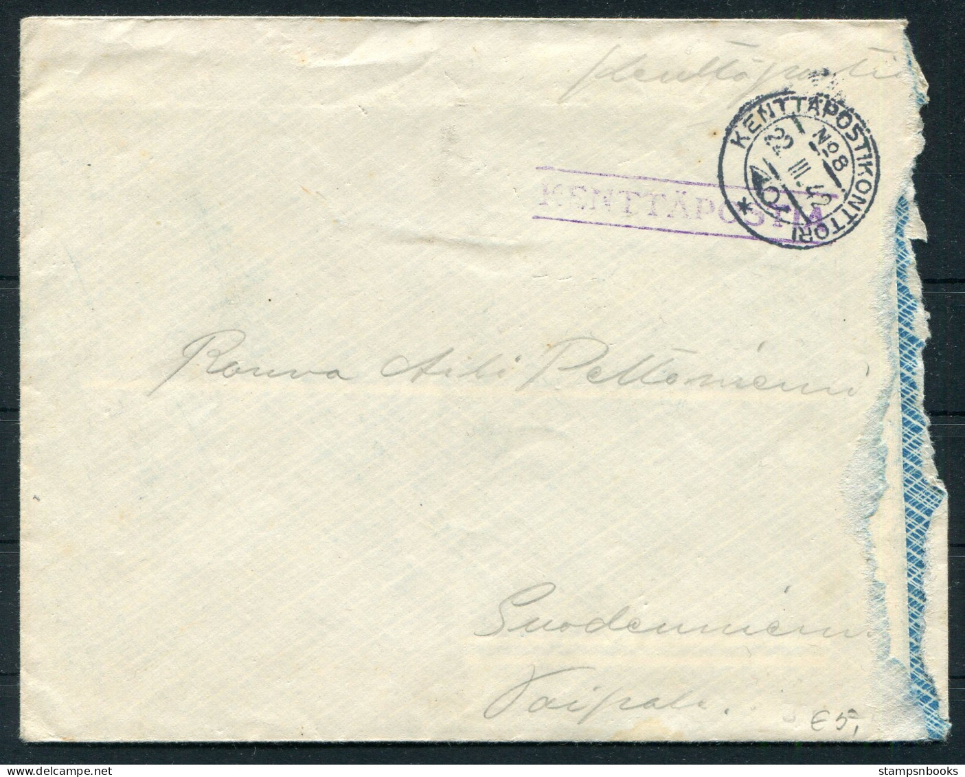 1942 Finland Kenttapostia Fieldpost Cover + Letter - Brieven En Documenten