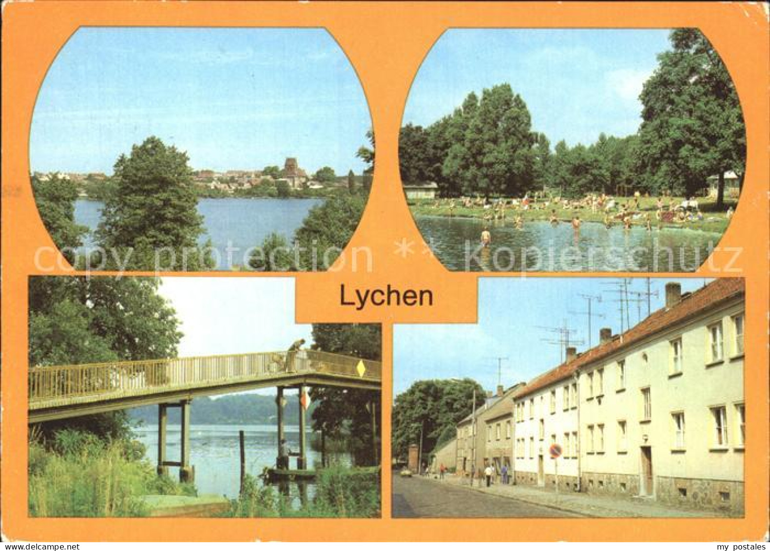 72285827 Lychen Stadtsee Strandbad Grosser Lychensee Fussgaengerbruecke Fuersten - Lychen