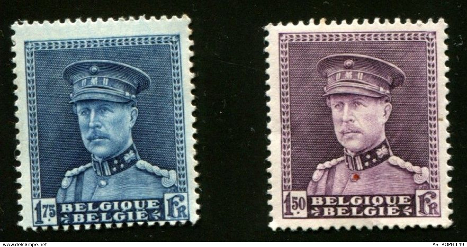 1931 BE Roi Albert I, Casquette, Cob 319 + 320 - 1931-1934 Mütze (Képi)