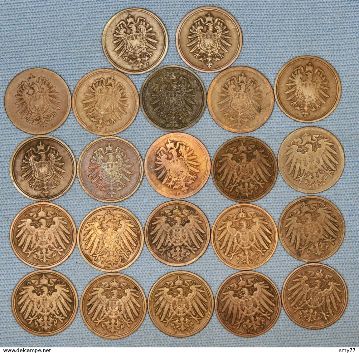 Deutsches Reich  1 Pfennig • 1875 - 1896 •  22 X  ► ALL DIFFERENT ◄  Incl. Scarcer Items • See Details • [24-299] - Collezioni