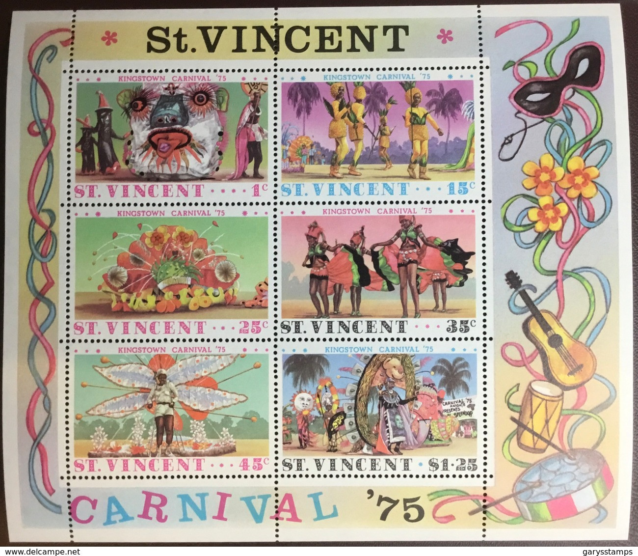 St Vincent 1975 Carnival Minisheet MNH - St.Vincent (...-1979)