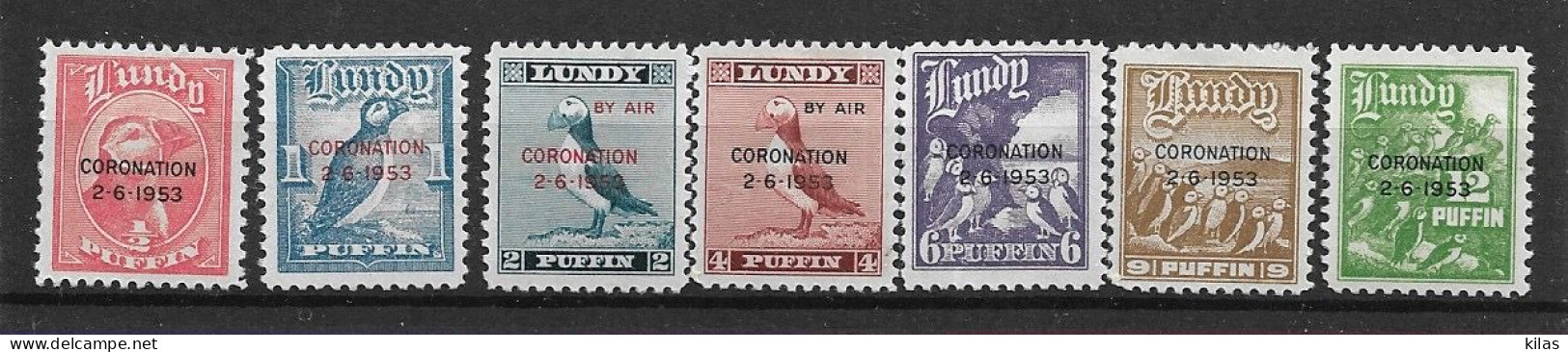 LUNDY Island Great Britain 1953 Overprinted - Coronation MNH - Ortsausgaben