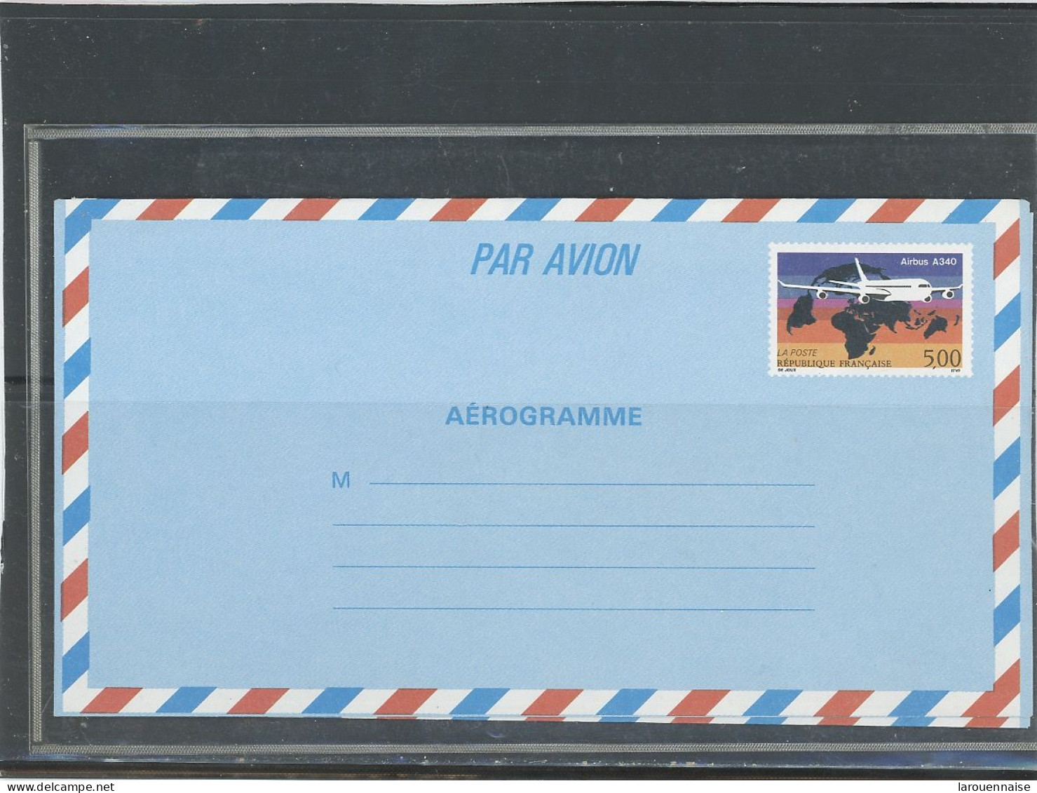 AEROGRAMME -N°1020 -AER -AIRBUS A 340 -5,00F - Aérogrammes