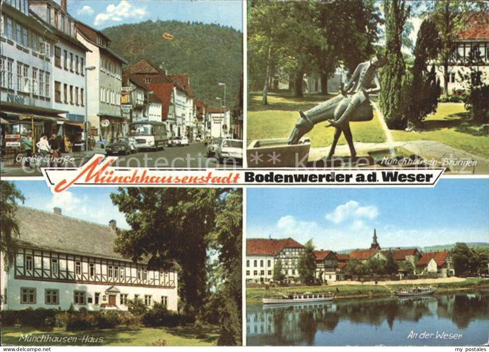 72274928 Bodenwerder Grosse Strasse Muenchhausen Brunnen Und Haus Weserpartie Bo - Bodenwerder