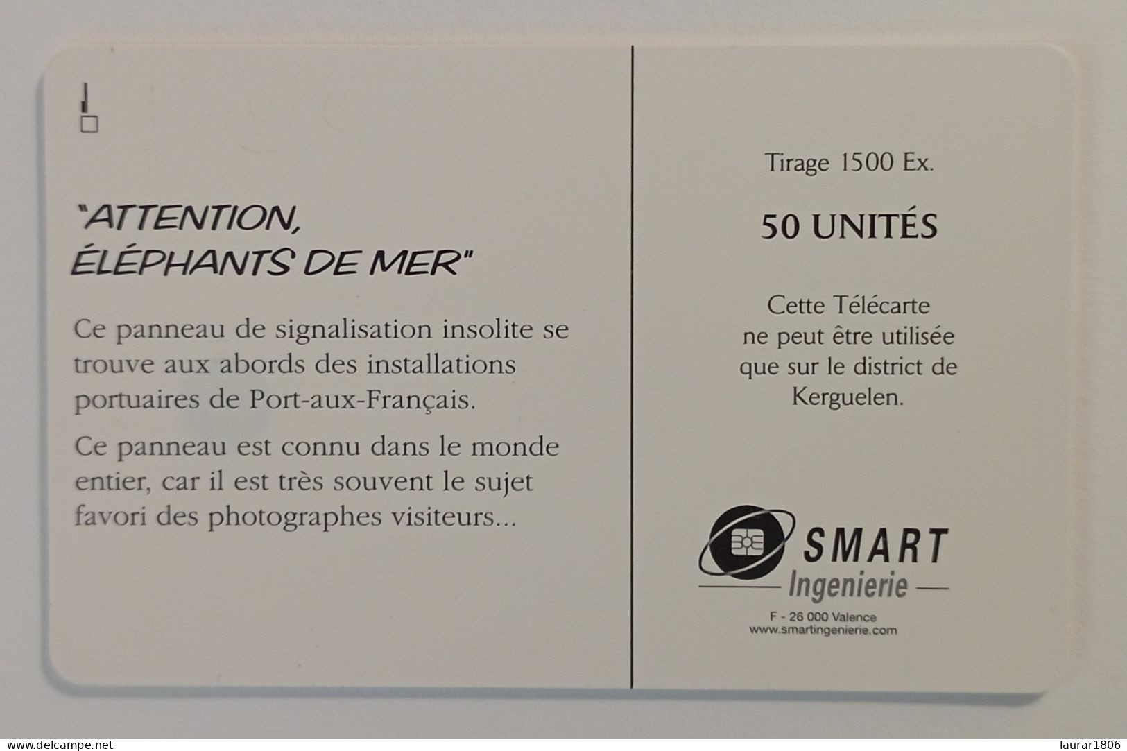 TELECARTE PHONECARD TAAF 22 - ÉLÉPHANTS DE MER - 04/2000 - TBE - TAAF - Terres Australes Antarctiques Françaises