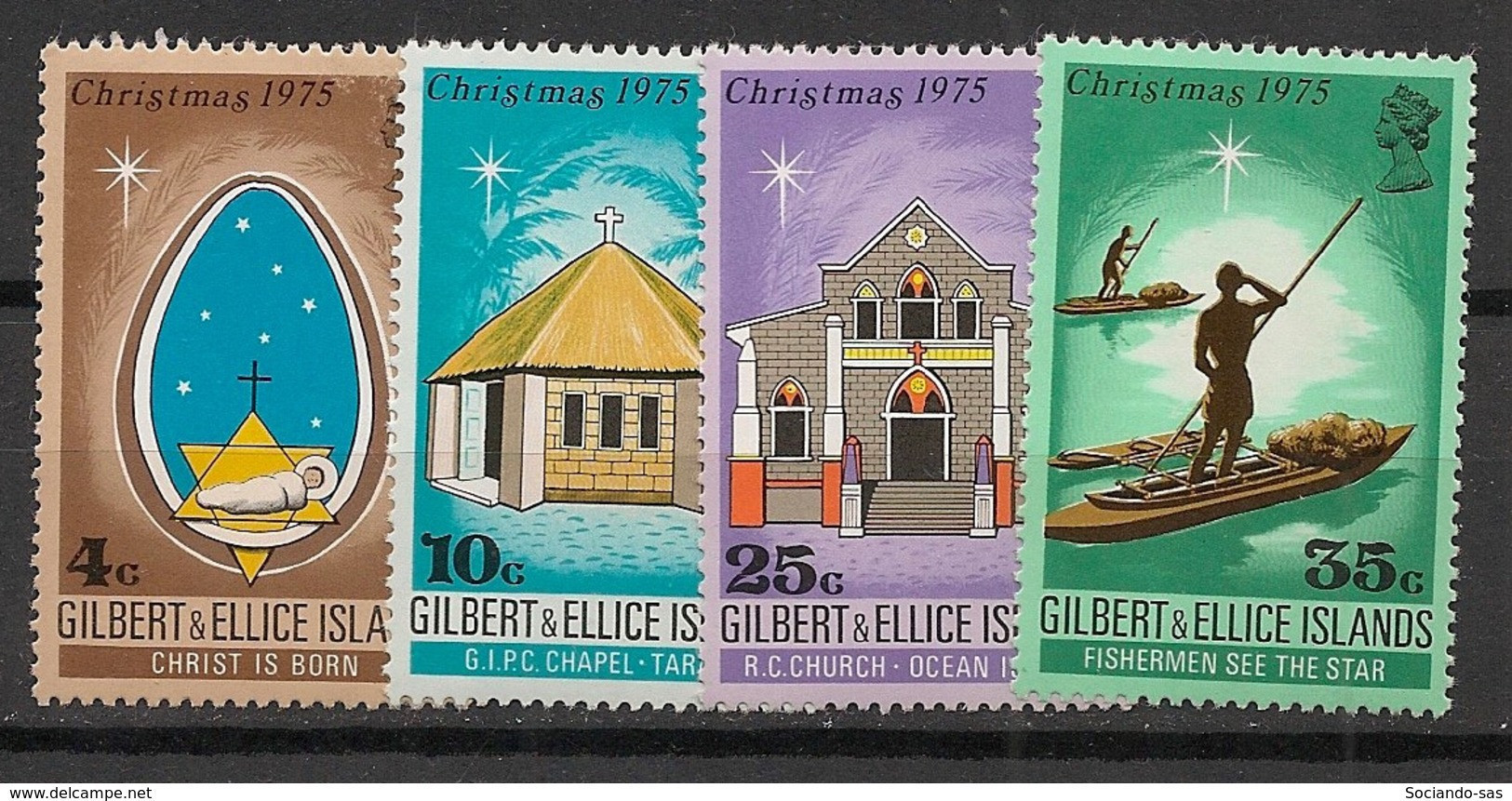 GILBERT & ELLICE - 1975 - N°YT. 244 à 247 - Noel - Neuf Luxe ** / MNH / Postfrisch - Gilbert- En Ellice-eilanden (...-1979)