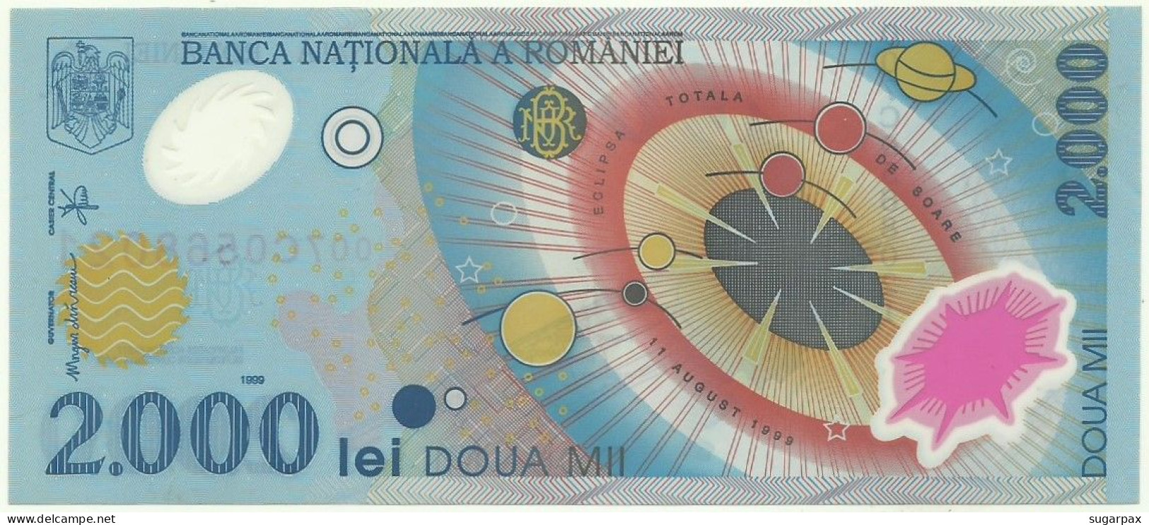 ROMANIA - 2.000 Lei - 1999 - Pick 111.a - Unc. - Série 007C - Total Solar ECLIPSE Commemorative POLYMER - 2000 - Romania