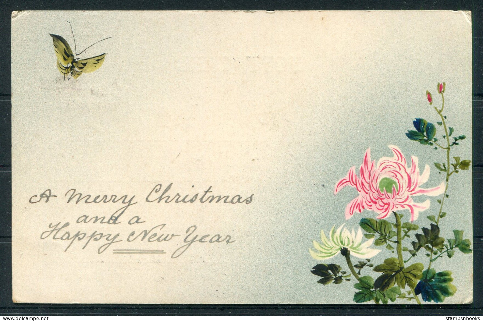 1907 Malaya Straits Settlements Christmas Postcard TANGLIN - New Cross, London England Via Singapore - Straits Settlements