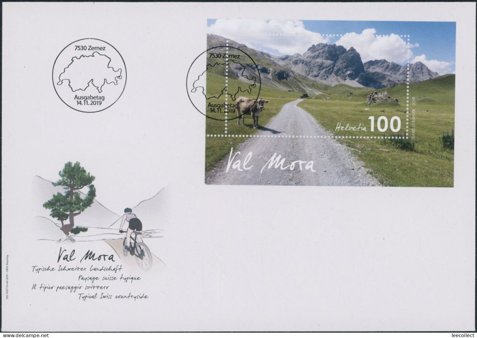 Suisse - 2019 - Val Mora - Block - Ersttagsbrief FDC ET - Lettres & Documents