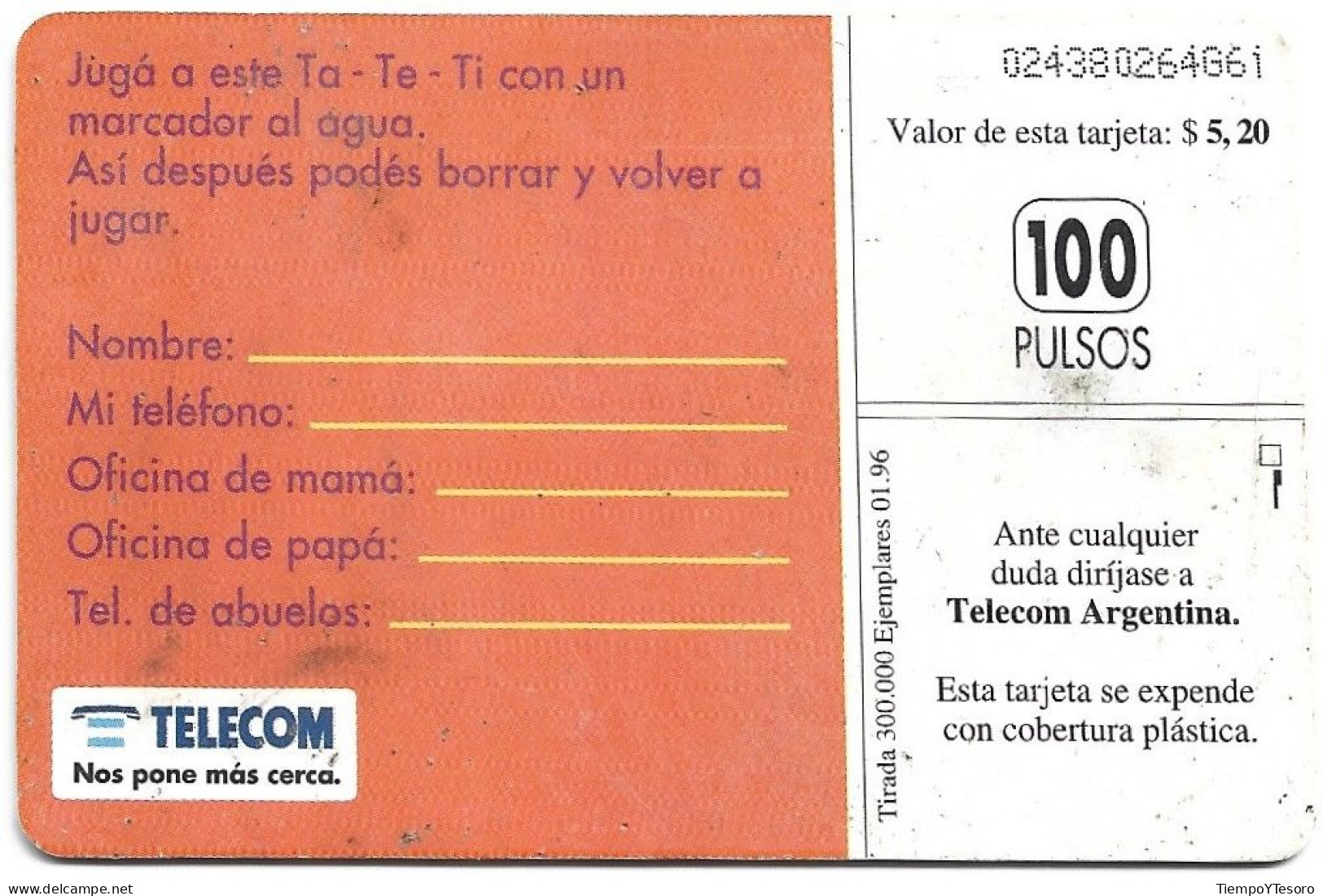 Phonecard - Telecom, Ta Te Ti, N°1362 - Games