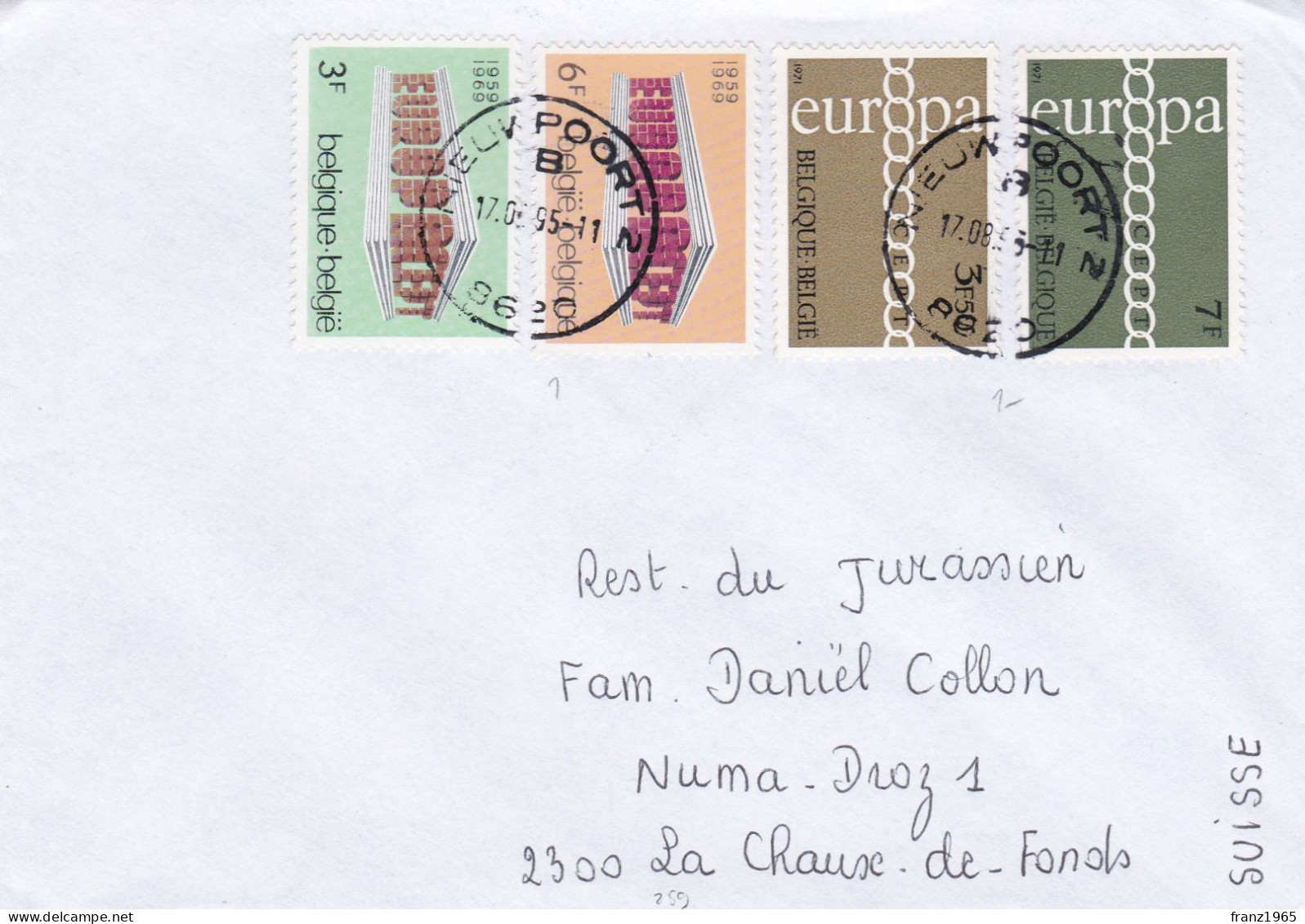From Belgium To Swiss - 1995 - Briefe U. Dokumente
