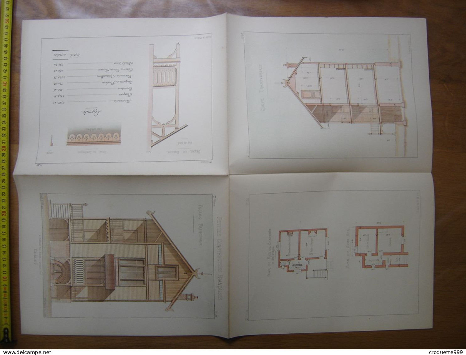 XXe Planche PETITES CONSTRUCTIONS FRANCAISES Chalet Thezard - Arquitectura