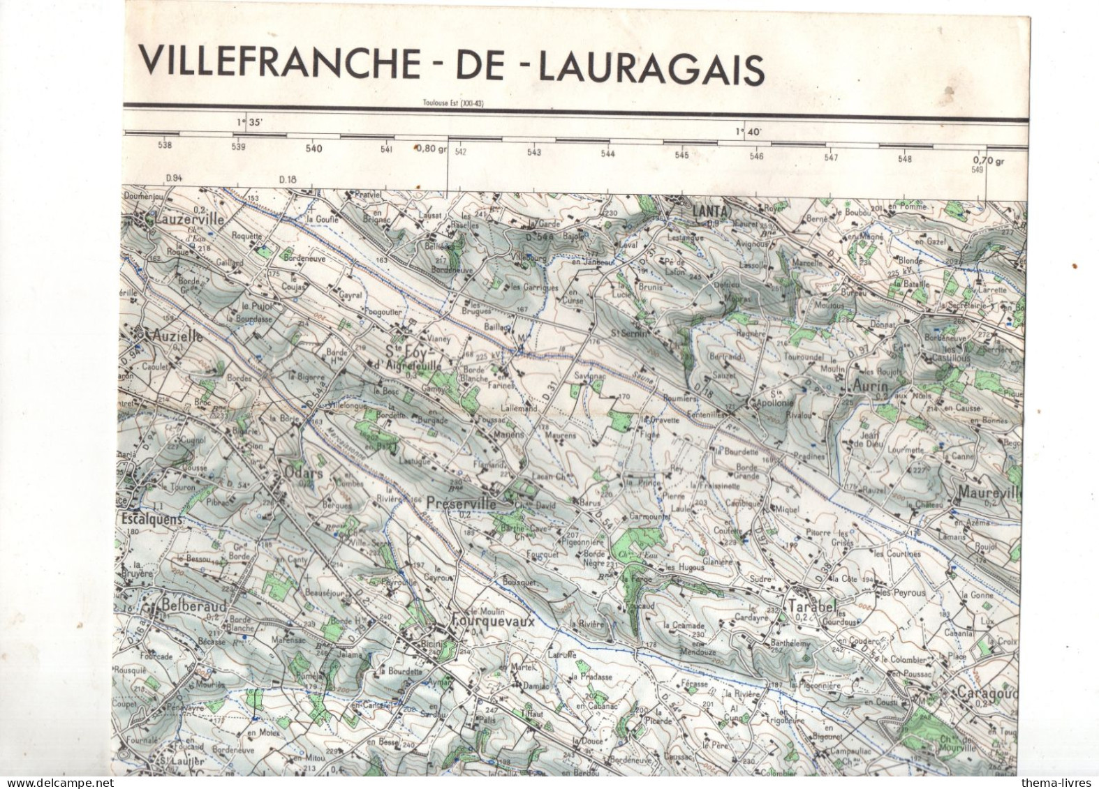 Villefranche De Lauragais (31)   Carte 1/50.000   1972    (M6428 ) - Topographische Karten