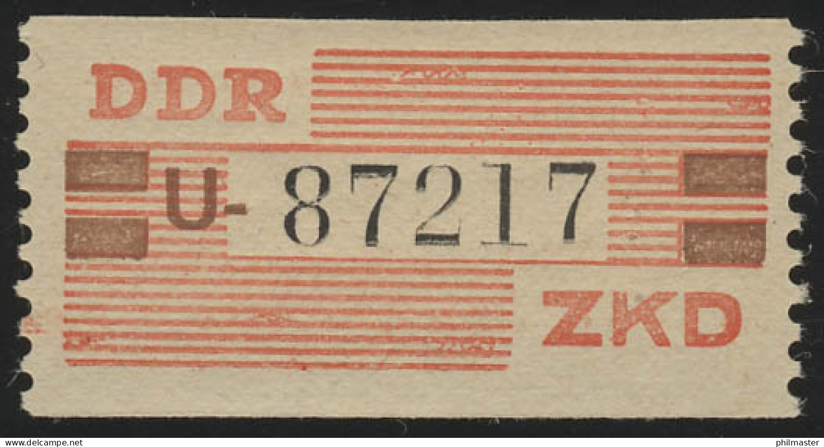 VIII Dienst-B, Billet Buchstabe U, Rot/orangebraun/schwarz, ** Postfrisch - Neufs