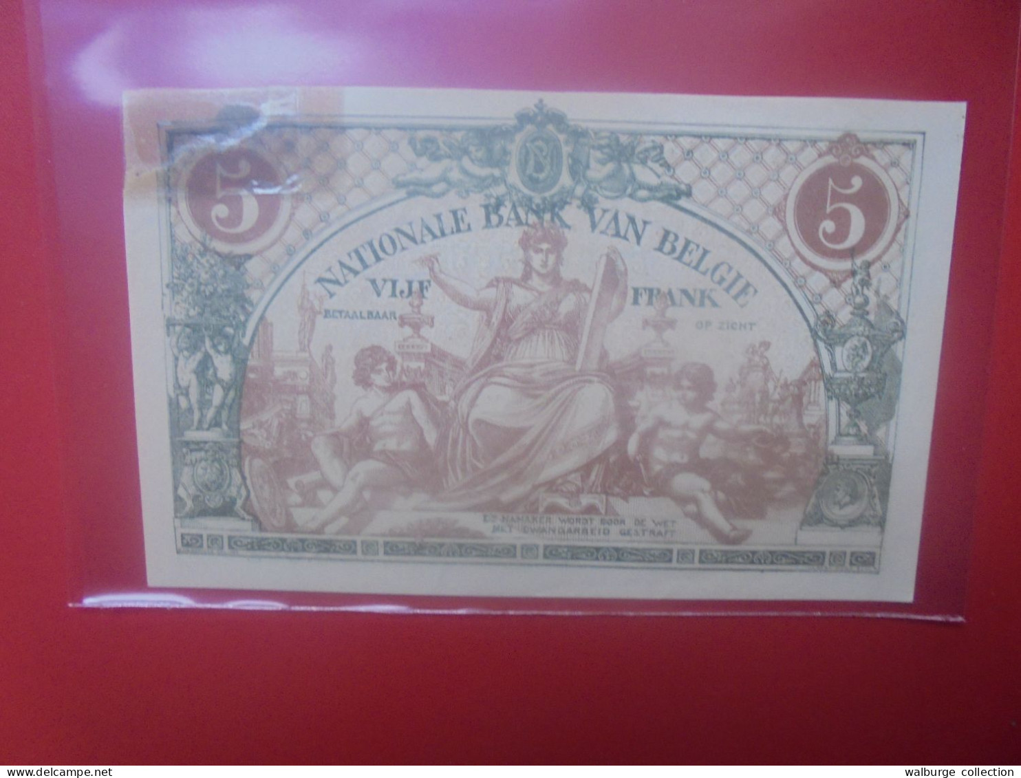 BELGIQUE 5 Francs 1921 Circuler + Coin Réparer ! (B.33) - 5 Franchi
