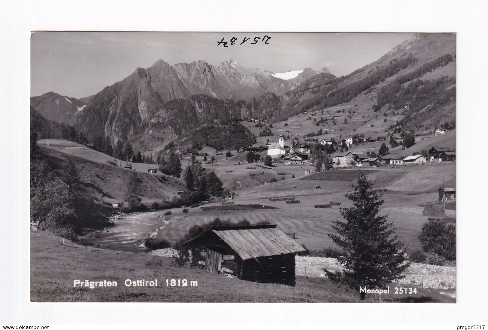 E5707) PRÄGRATEN - Osttirol 1312m - Holzhütte - Fluss U. Blick Auf Kirche ALT! - Prägraten