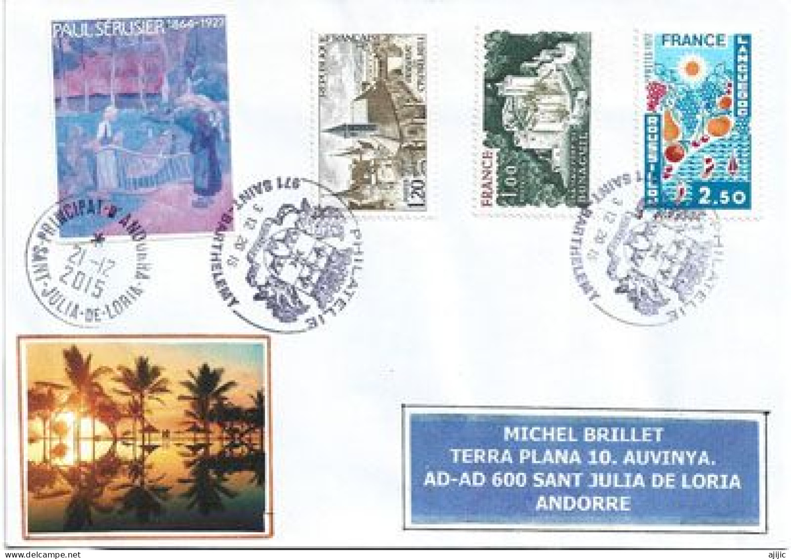 Lettre De SAINT BARTHELEMY (St Barts)  Petites Antilles, Adressée En Andorre, Avec Timbre à Date Arrivée - Brieven En Documenten