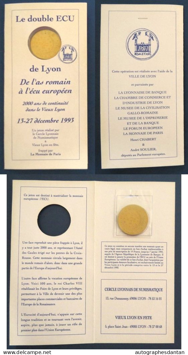● Le Double ECU De Lyon - De L'as Romain à L'écu Européen - 1993 - Frappé Monnaie De Paris - Cf 4 Photos - Numismatique - Sonstige & Ohne Zuordnung