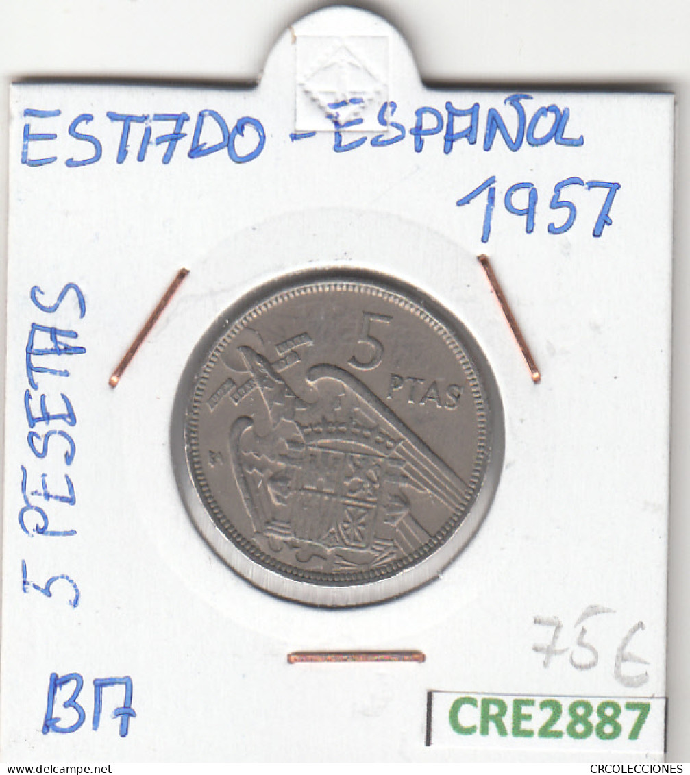 CRE2887 MONEDA ESPAÑA 5 PESETAS 1957 SERIE BA MBC - Ohne Zuordnung