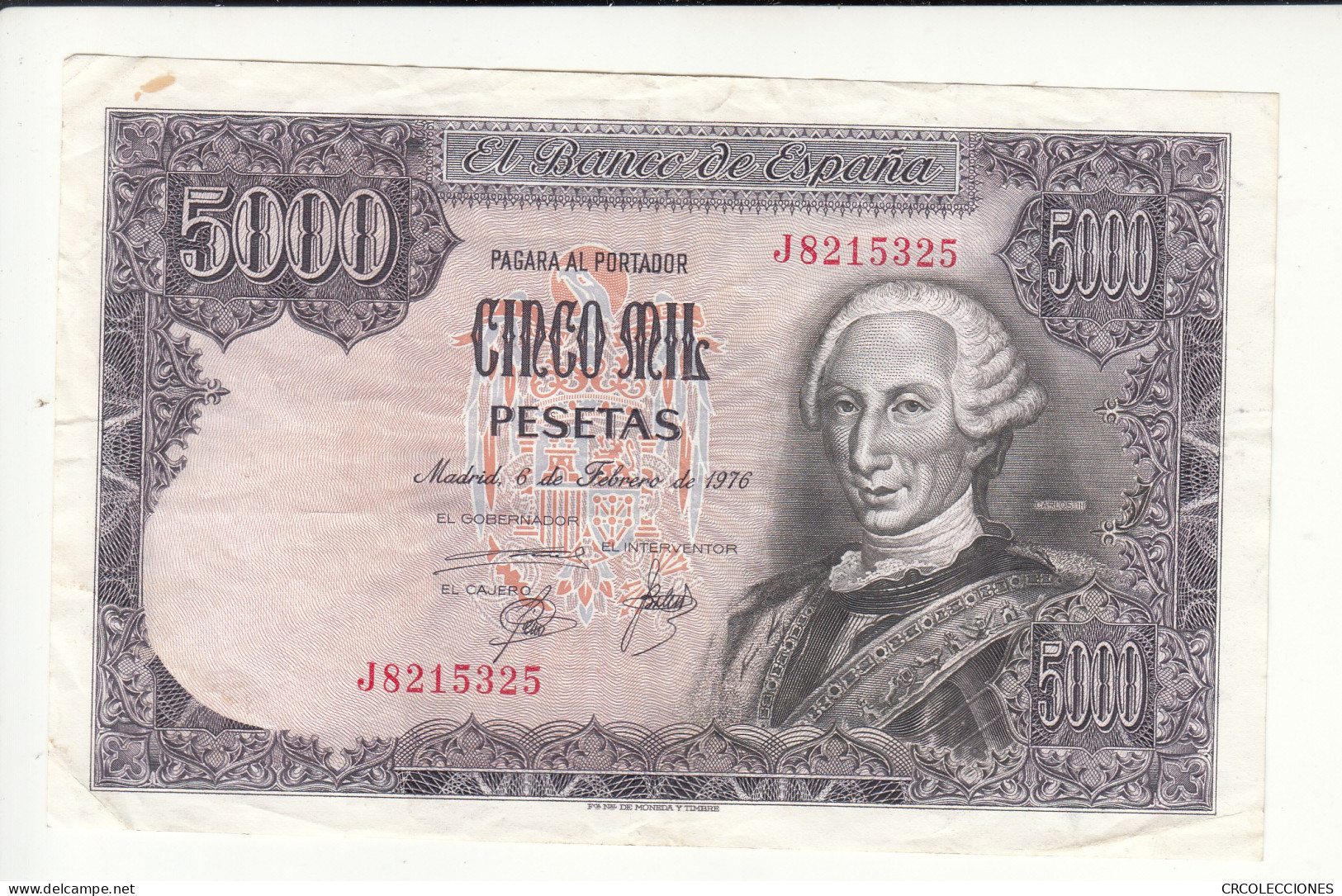 CRBS1157 BILLETE ESPAÑA 5000 PESETAS 1976 SERIE J USADO - [ 4] 1975-… : Juan Carlos I