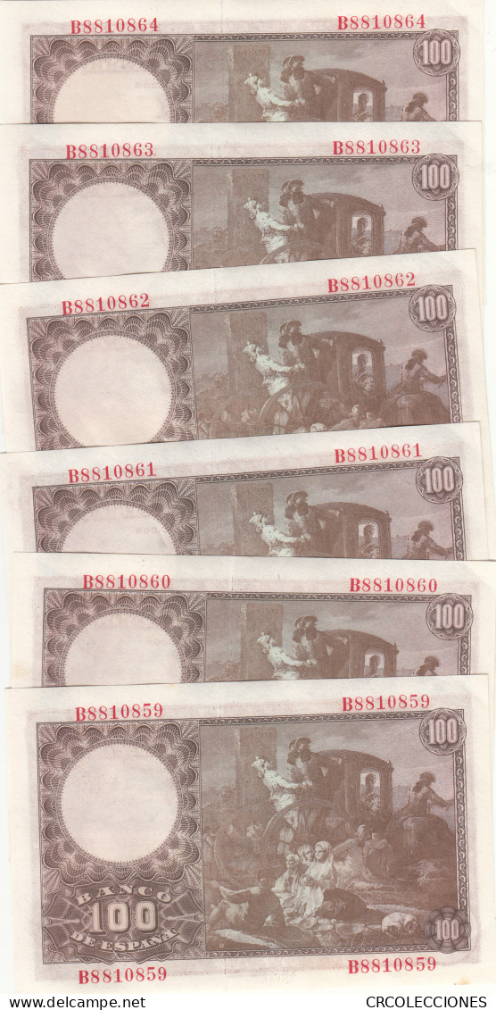 CRBS1139 6 BILLETE CORRELATIVOS ESPAÑA 100 PESETAS 1948 S/C- - Sonstige & Ohne Zuordnung