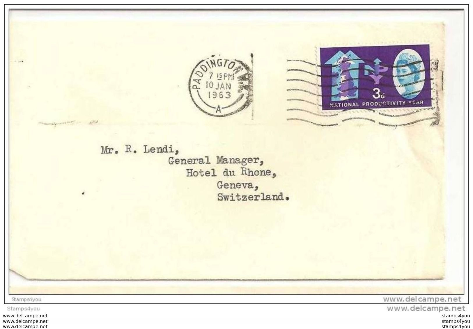 233 - 13 - Lettre Envoyée De Paddington En Suisse 1963 - Non Classés