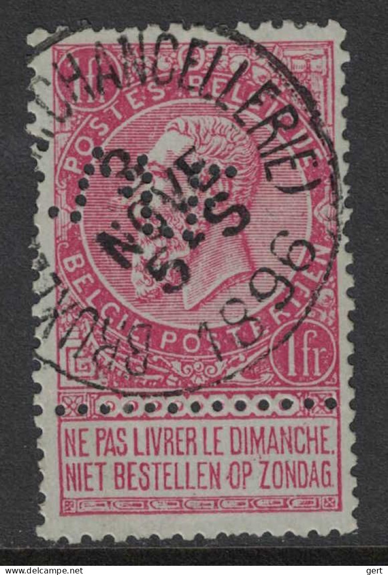 COB / OBP N° 64 - Perfin JMF - Banque J Matthieu & Fils - Bruxelles Rue Chancellerie 1896 - 1863-09