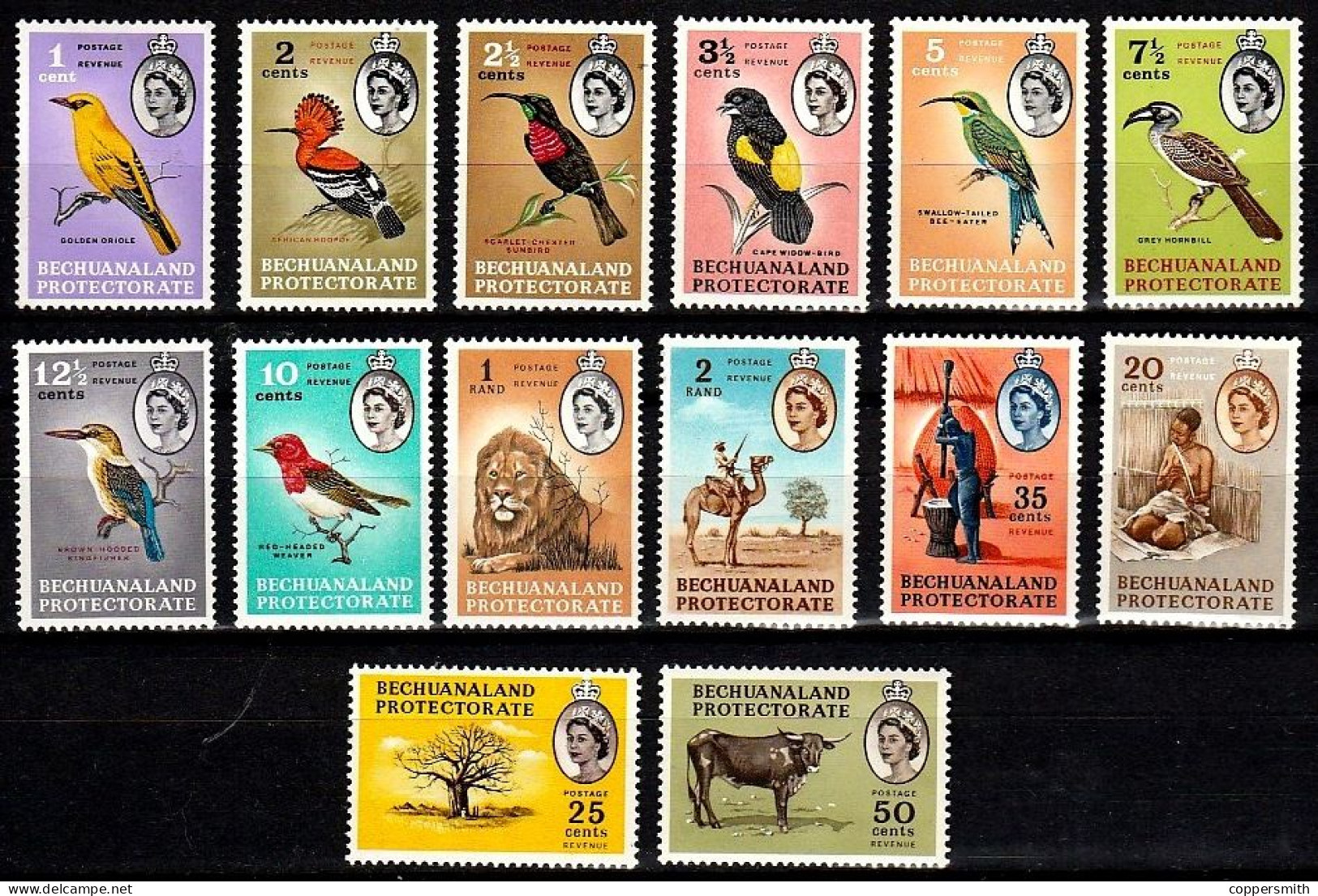 (002) Bechuanaland  1961 / Fauna / Animals / Birds / Oiseaux / Vögel  ** / Mnh  Michel 155-168 - Autres & Non Classés