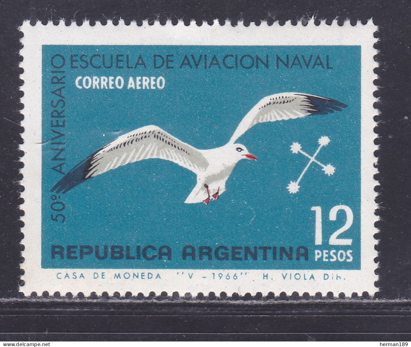 ARGENTINE AERIENS N°  114 ** MNH Neuf Sans Charnière, TB  (D7298) Ecole D'aviation Navale, Oiseau - 1966 - Airmail