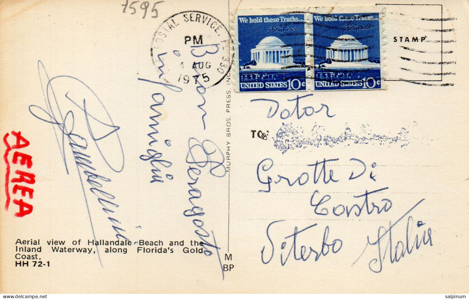 Philatelic Postcard With Stamps Sent From UNITED STATES OF AMERICA To ITALY - Covers & Documents