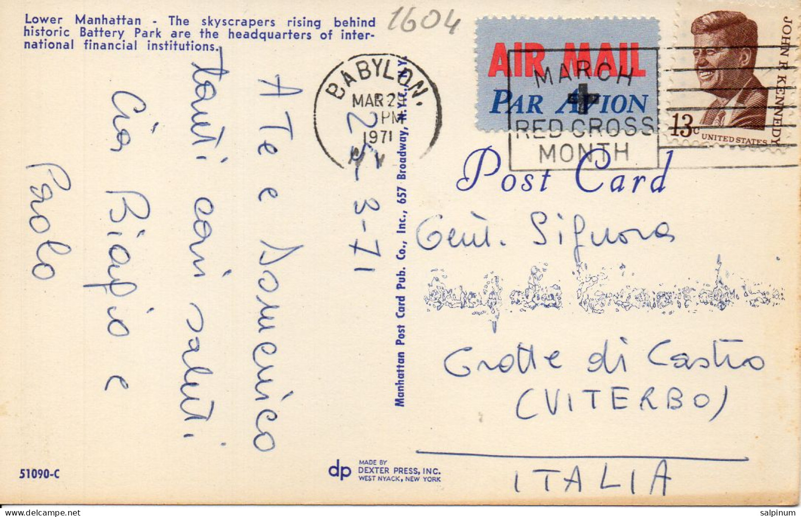 Philatelic Postcard With Stamps Sent From UNITED STATES OF AMERICA To ITALY - Covers & Documents