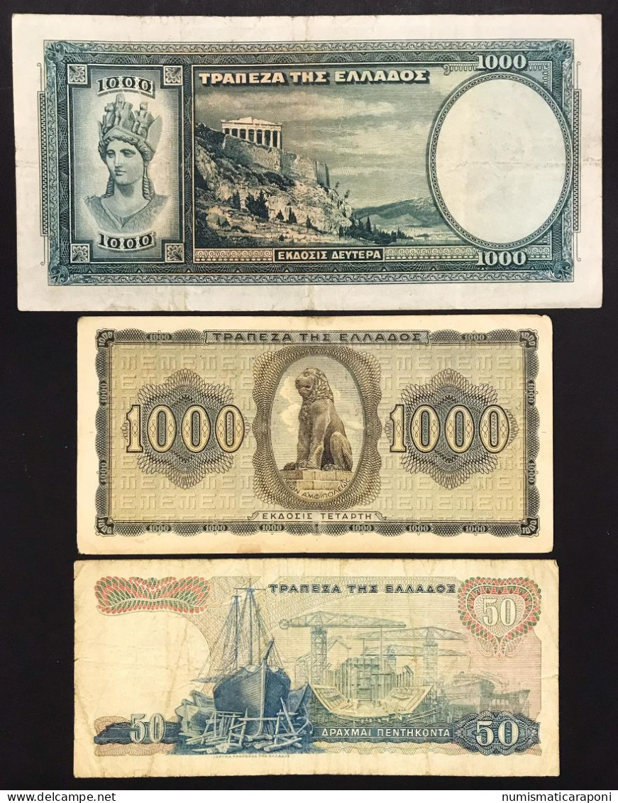 Grecia Greece 1000 Drachmai 1939 E 1942  + 50 1964  LOTTO 327 - Griechenland