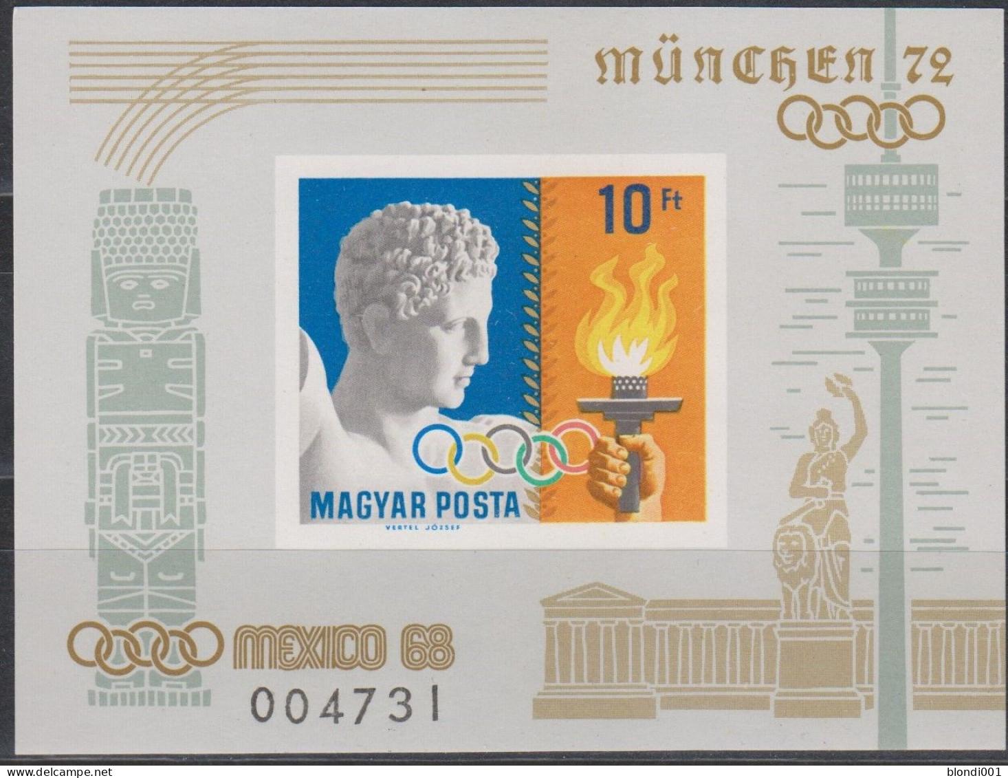 Olympics 1968 - History - HUNGARY - S/S Imp. MNH - Summer 1968: Mexico City