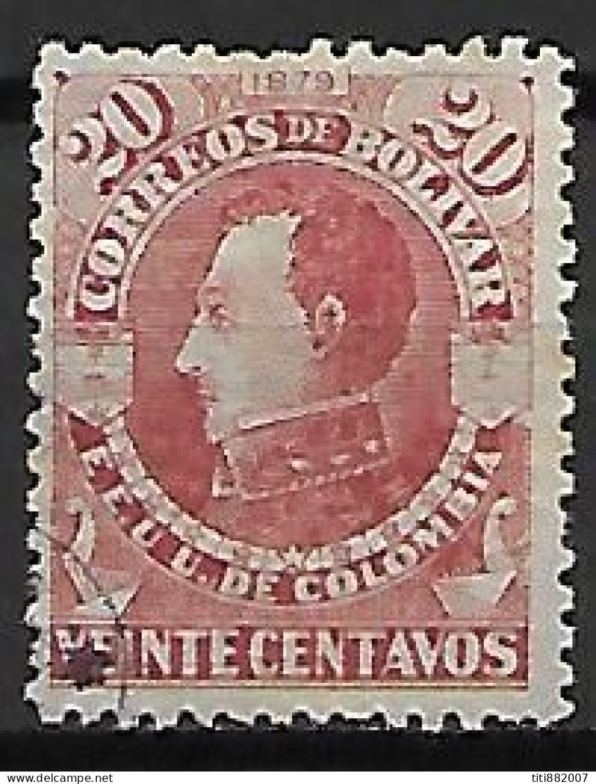 COLOMBIE   -  BOLIVAR  -  1879 .  Y&T N° 16 Oblitéré .papier Vergé - Colombia