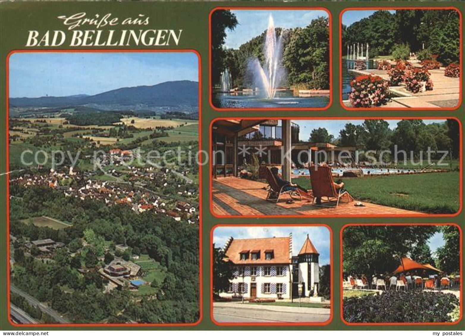 72253644 Bad Bellingen Panorama Kurort Schwarzwald Fontaene Kurpark Thermalbad B - Bad Bellingen