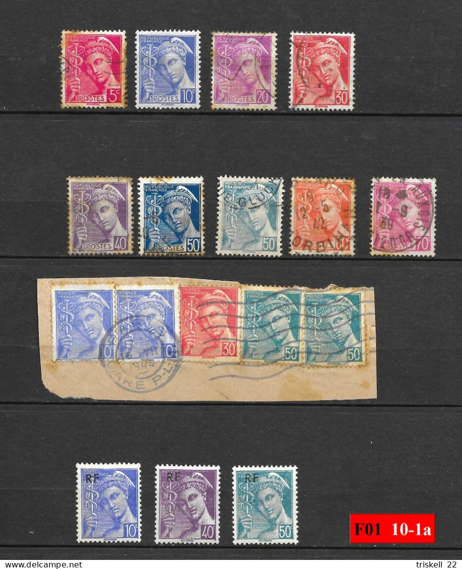 Lot De 17 Timbres Type Mercure  (second Choix) - 1938-42 Mercure