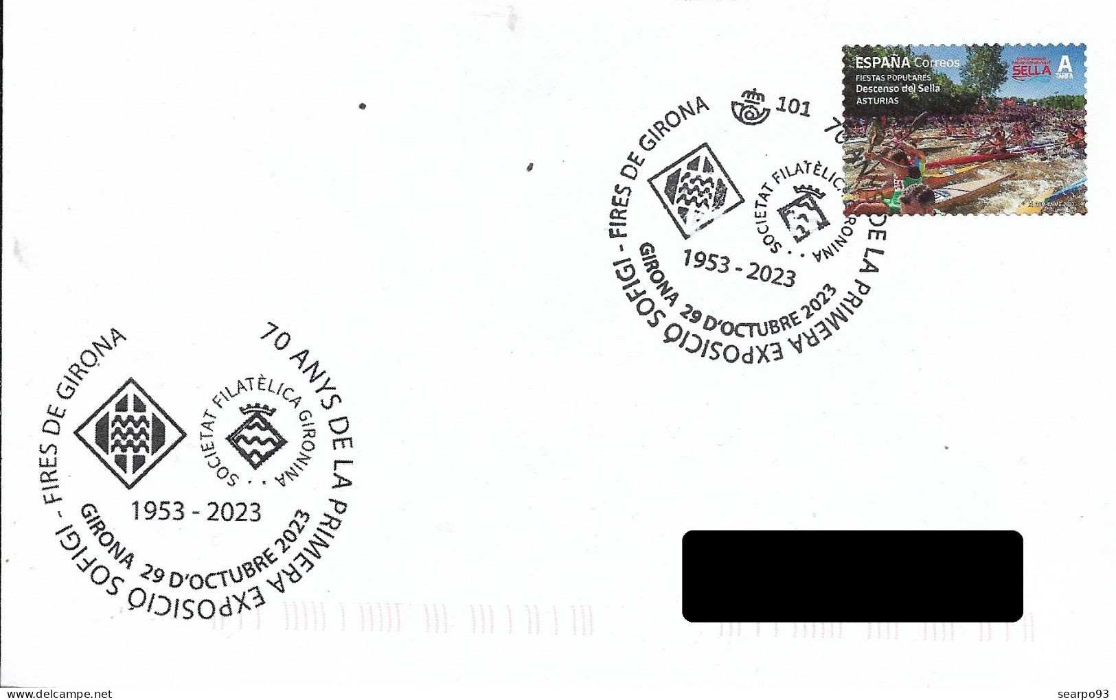 SPAIN. POSTMARK. 70TH ANNIVERSARY OF THE FIRST EXHIBITION OF THE PHILATELIC SOCIETY OF GIRONA. 2023 - Autres & Non Classés