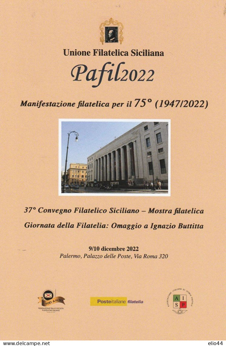Eventi - Manifestazioni - Palermo 2022 - 75° Anniversario Unione Filatelica Siciliana - - Manifestations